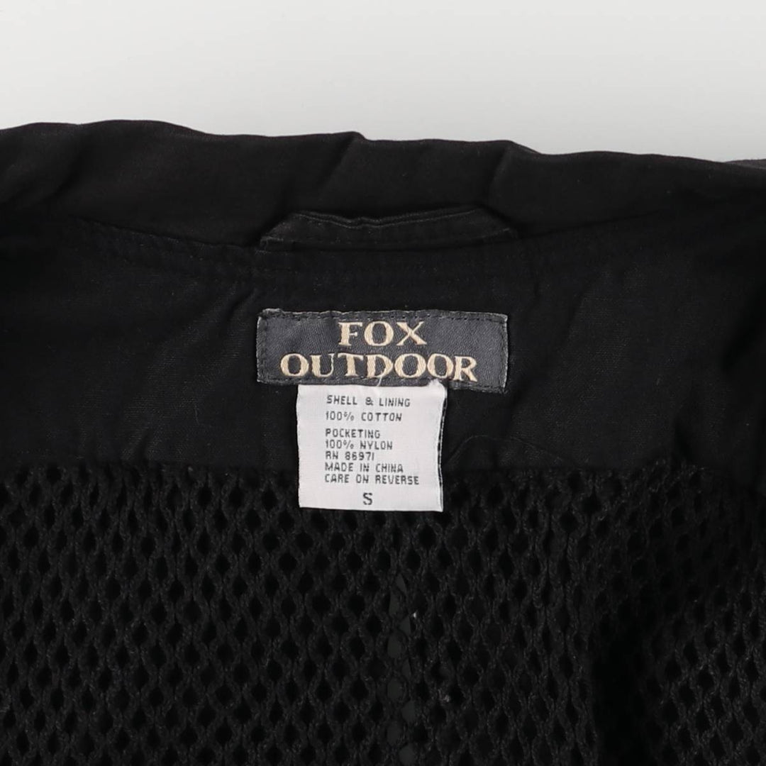 FOX OUTDOOR Fishing Vest, Men's Size S cotton black type Vintage Second Hand