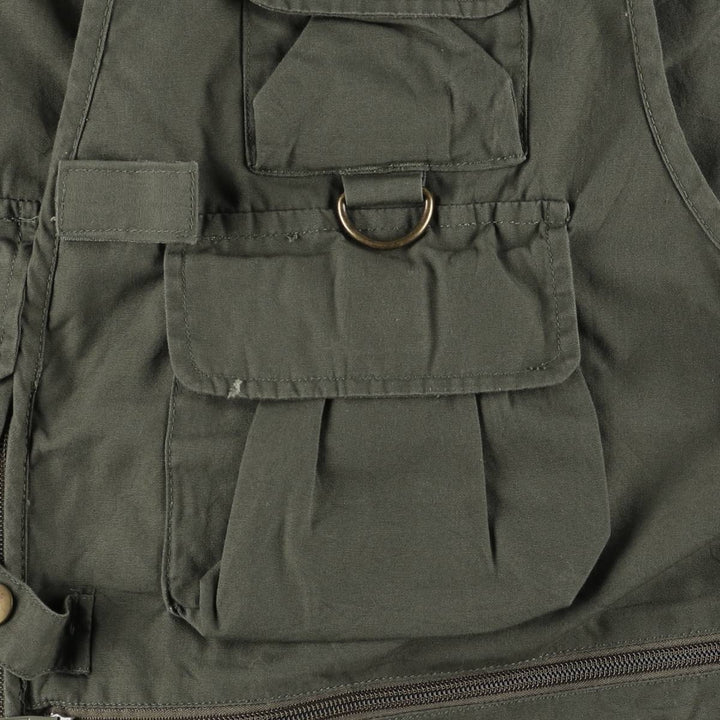 Rothco Fishing Vest, Men's Size L cotton Khaki type Vintage Second Hand