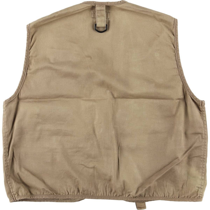 FLUEGER Fishing Vest, Men's Size M cotton Khaki type brown Vintage Second Hand