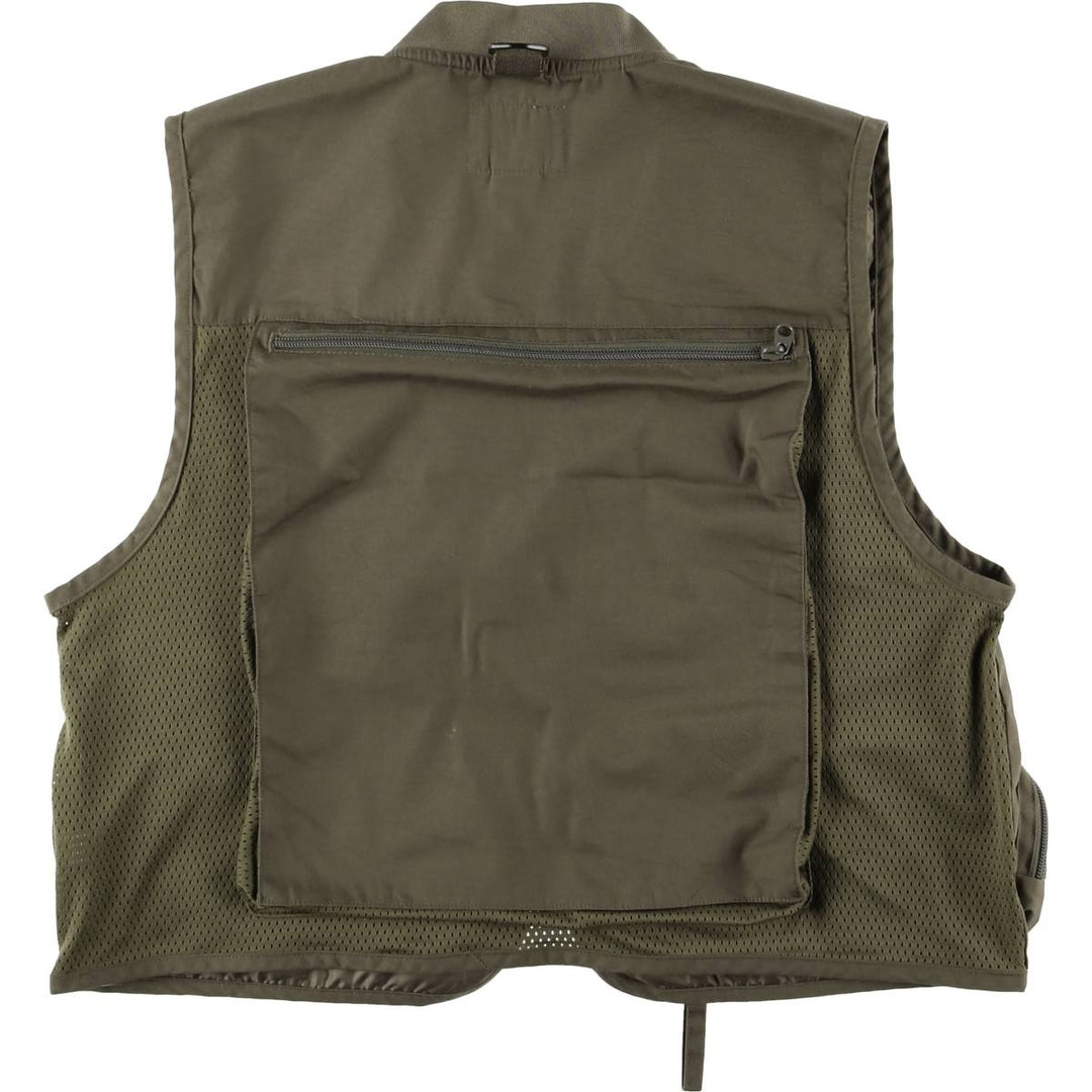 FIELD and STREAM Fishing Vest, Men's M size polyester Khaki type brown Vintage Second Hand