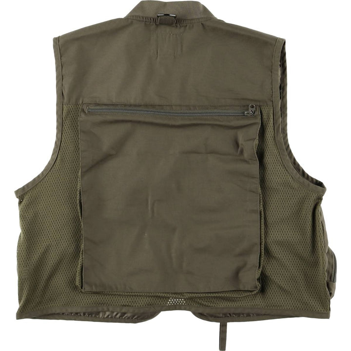 FIELD and STREAM Fishing Vest, Men's M size polyester Khaki type brown Vintage Second Hand