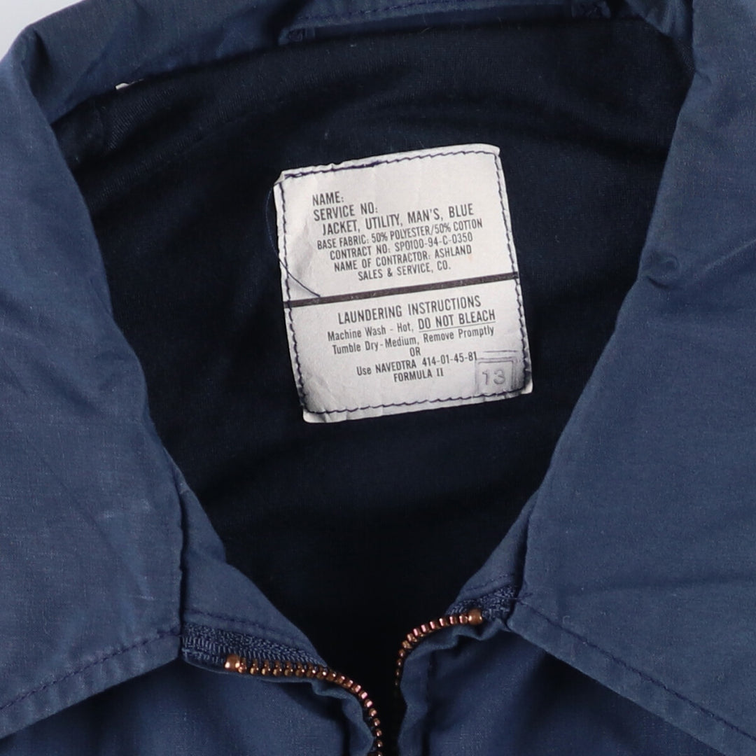 90'S US Military Utility Jacket, Made in USA, Men's Size XL, Vintage cotton navy blue type Vintage Second Hand