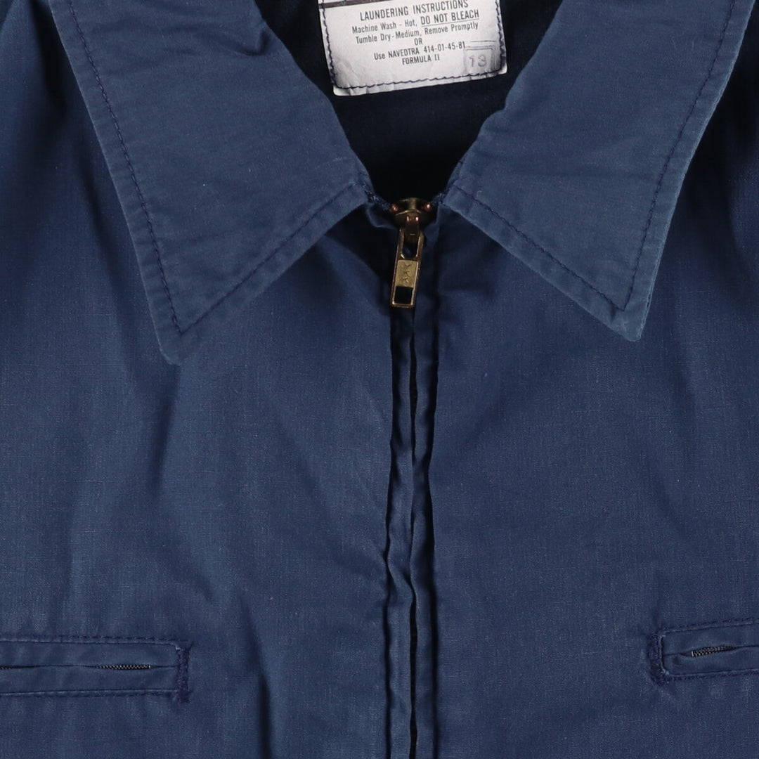 90'S US Military Utility Jacket, Made in USA, Men's Size XL, Vintage cotton navy blue type Vintage Second Hand