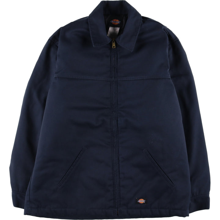 Dickies padded work jacket, men's size L polyester navy blue type Vintage Second Hand