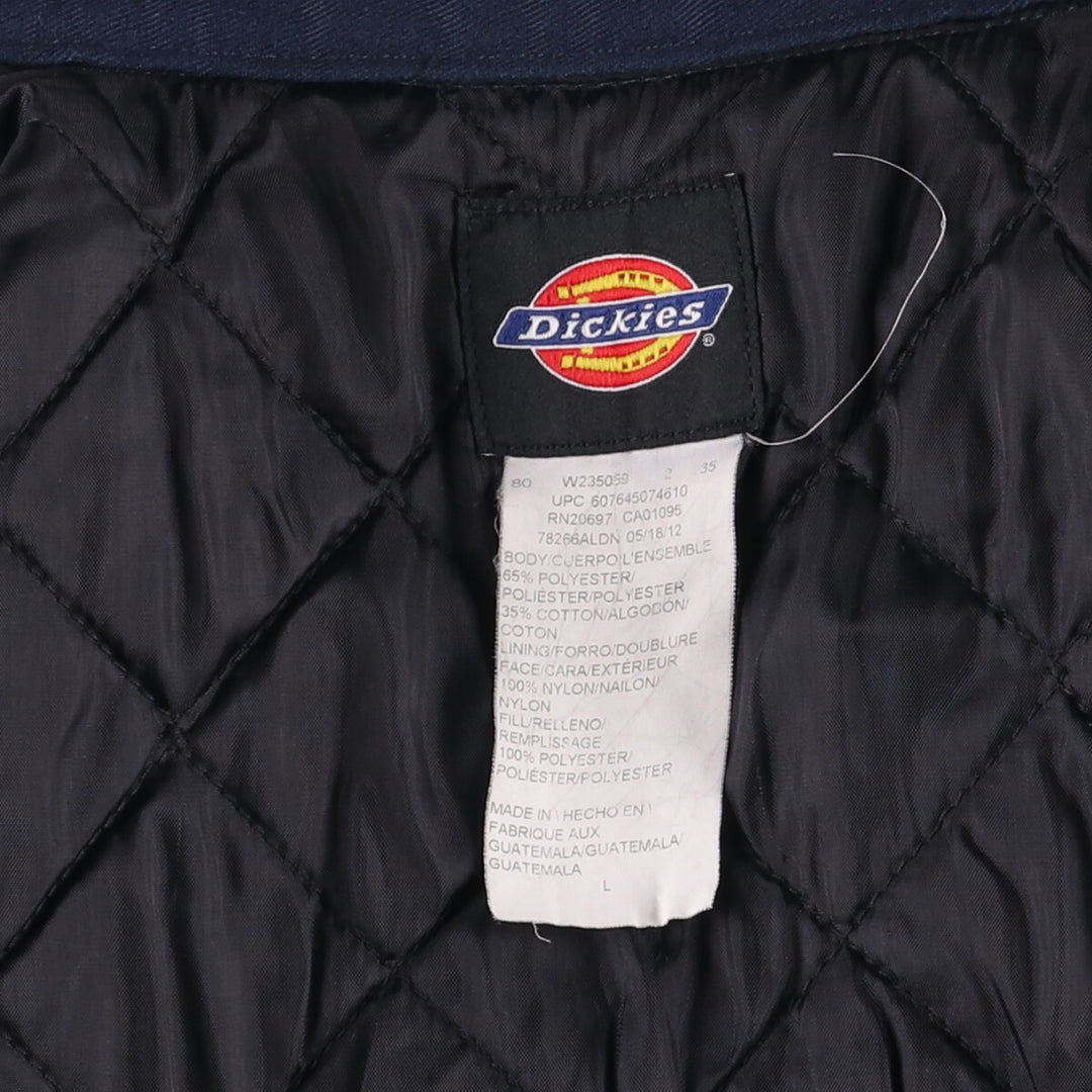 Dickies padded work jacket, men's size L polyester navy blue type Vintage Second Hand