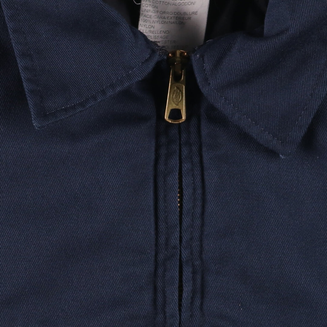 Dickies padded work jacket, men's size L polyester navy blue type Vintage Second Hand