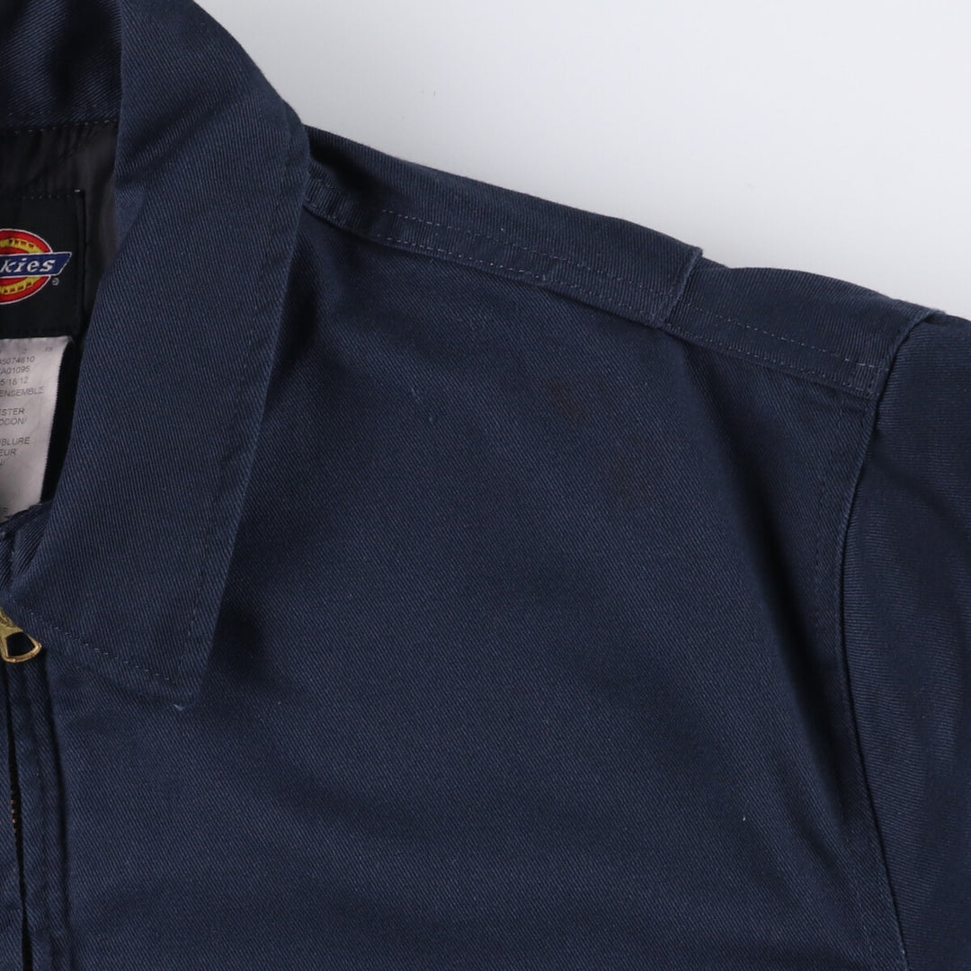 Dickies padded work jacket, men's size L polyester navy blue type Vintage Second Hand