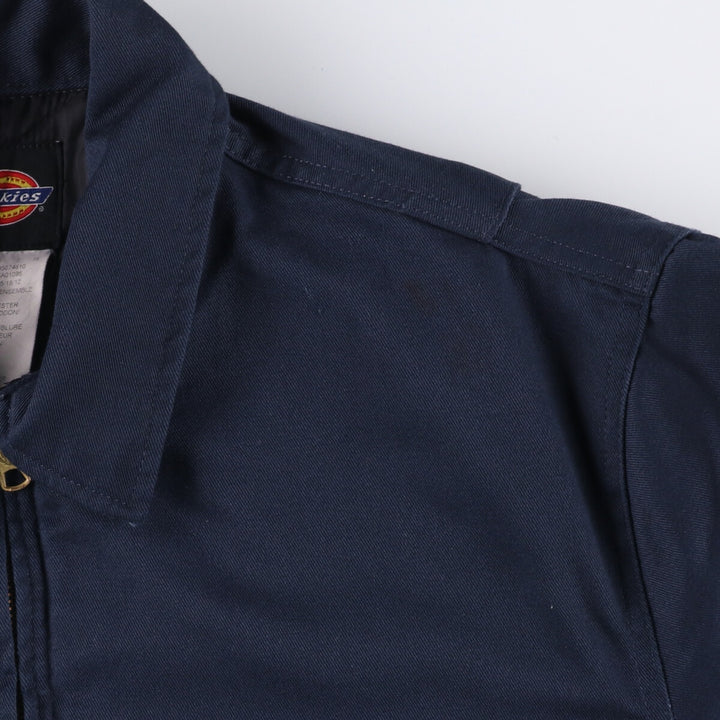 Dickies padded work jacket, men's size L polyester navy blue type Vintage Second Hand