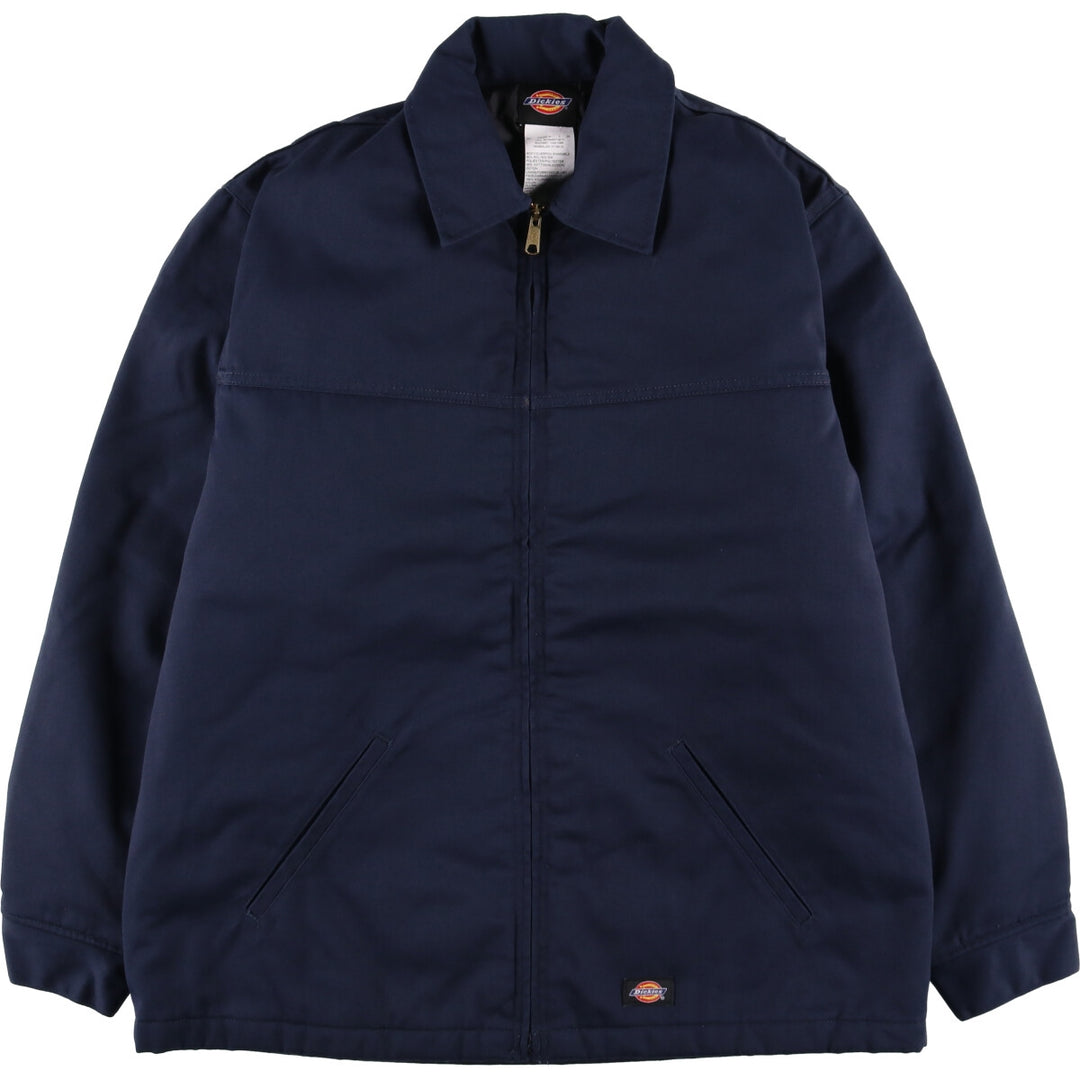 Dickies padded work jacket, men's size L polyester navy blue type Vintage Second Hand