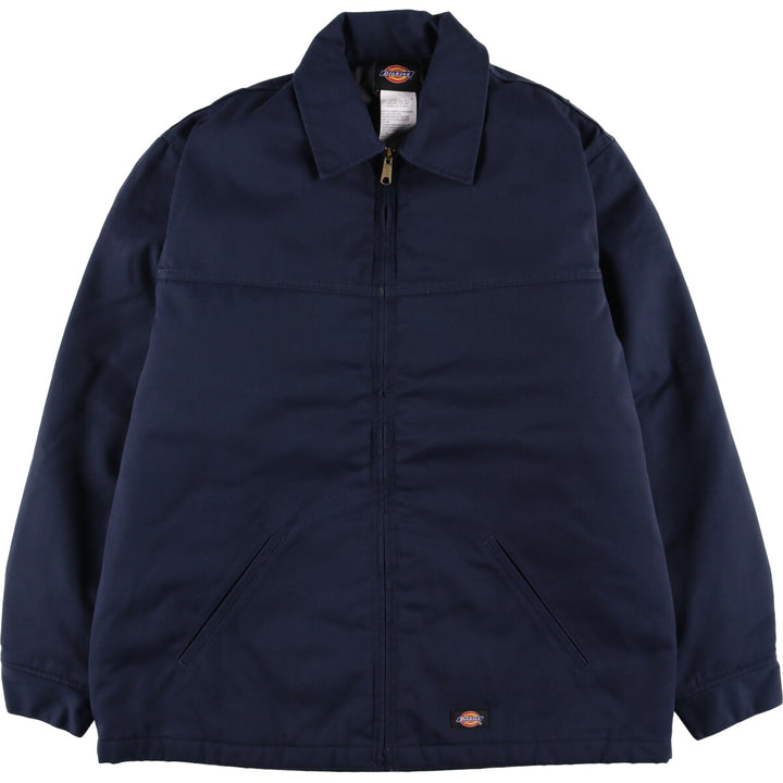 Dickies padded work jacket, men's size L polyester navy blue type Vintage Second Hand