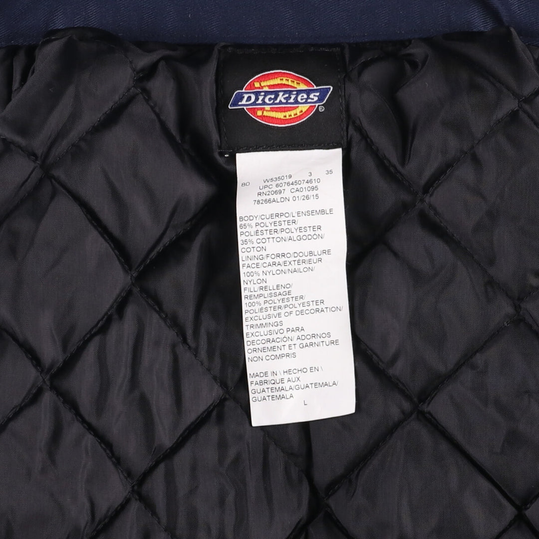 Dickies padded work jacket, men's size L polyester navy blue type Vintage Second Hand