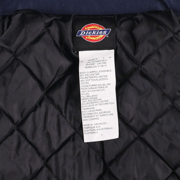 Dickies padded work jacket, men's size L polyester navy blue type Vintage Second Hand
