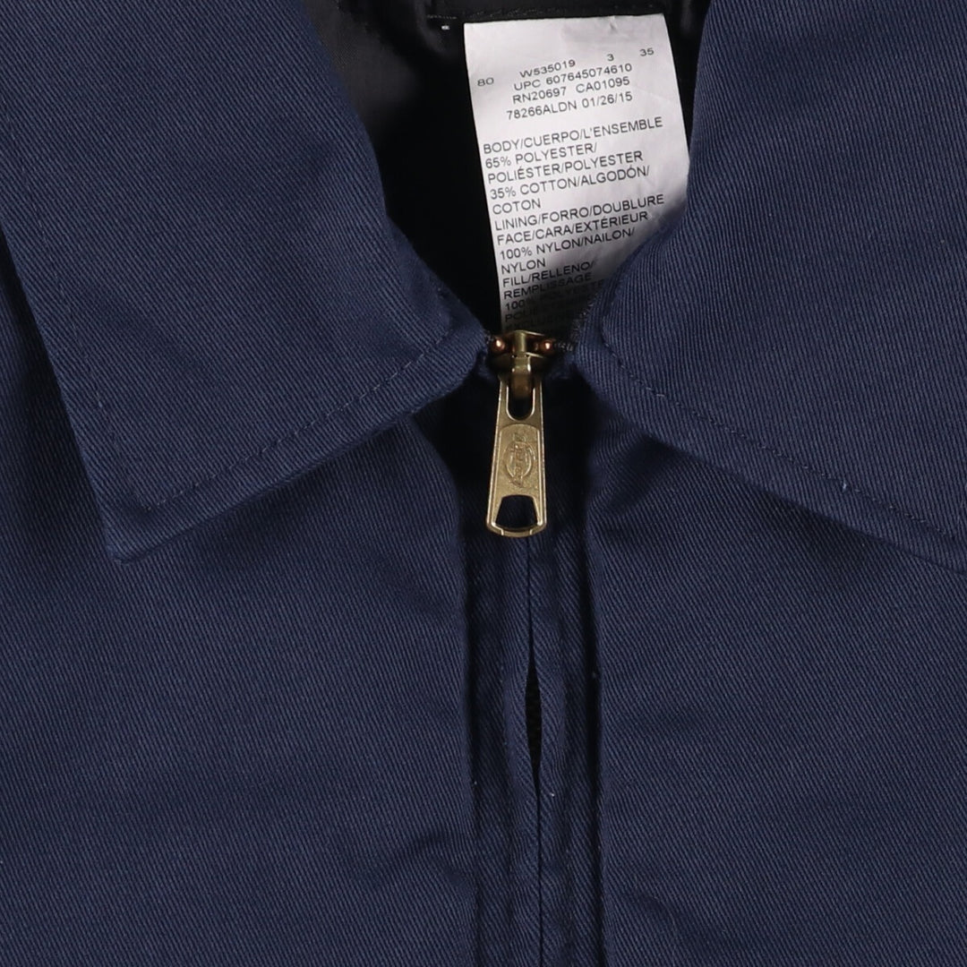Dickies padded work jacket, men's size L polyester navy blue type Vintage Second Hand