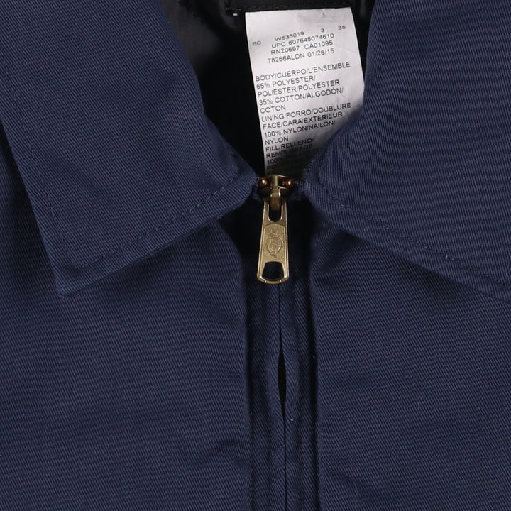 Dickies padded work jacket, men's size L polyester navy blue type Vintage Second Hand