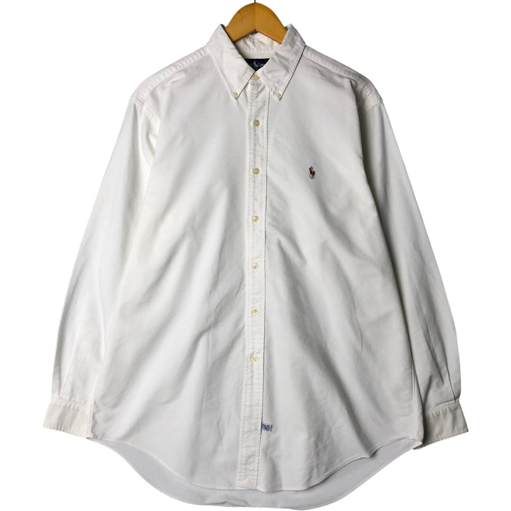 Ralph Lauren long sleeve button down shirt, men's size L cotton white type Vintage Second Hand