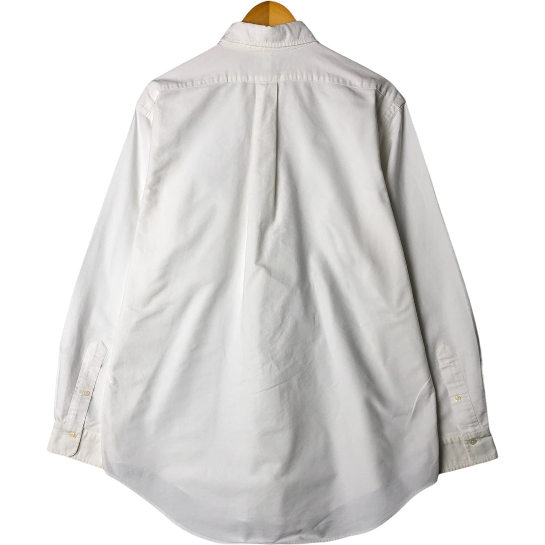 Ralph Lauren long sleeve button down shirt, men's size L cotton white type Vintage Second Hand