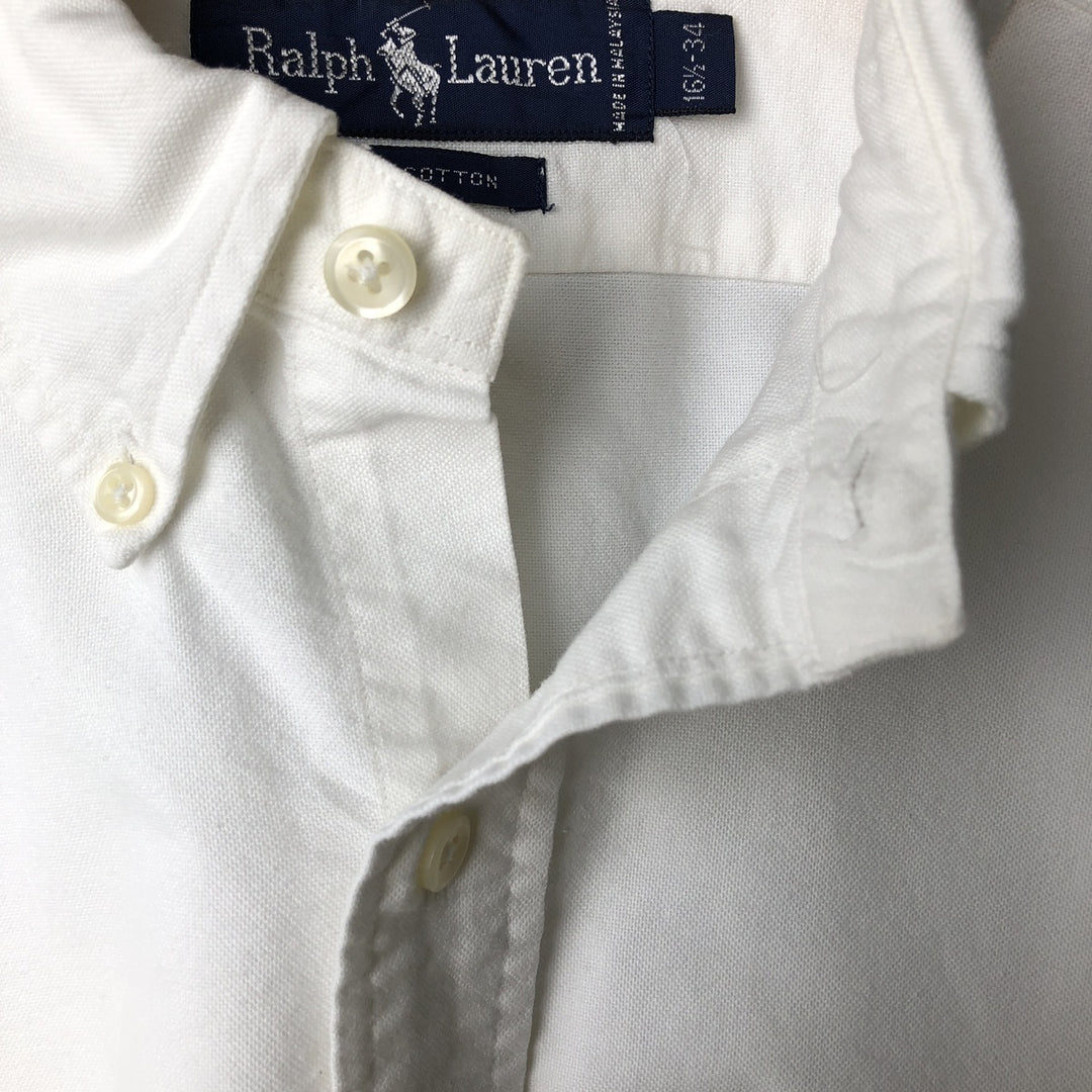 Ralph Lauren long sleeve button down shirt, men's size L cotton white type Vintage Second Hand
