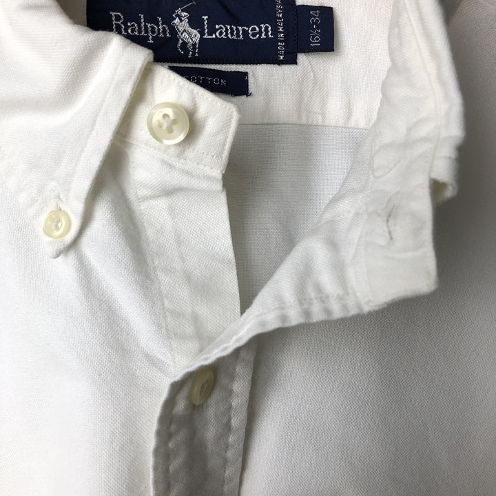 Ralph Lauren long sleeve button down shirt, men's size L cotton white type Vintage Second Hand