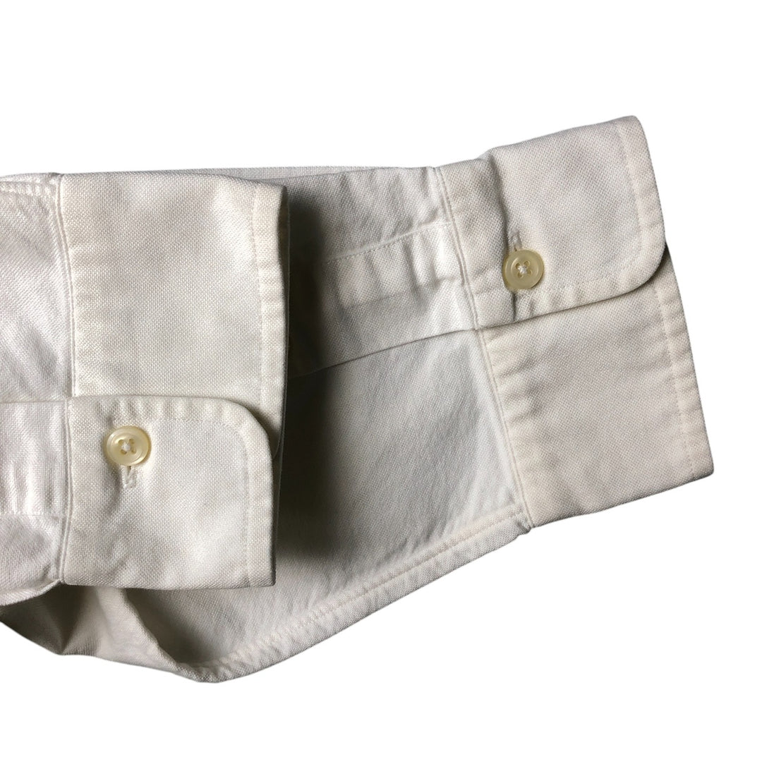 Ralph Lauren long sleeve button down shirt, men's size L cotton white type Vintage Second Hand