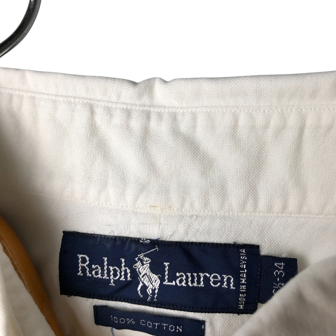 Ralph Lauren long sleeve button down shirt, men's size L cotton white type Vintage Second Hand