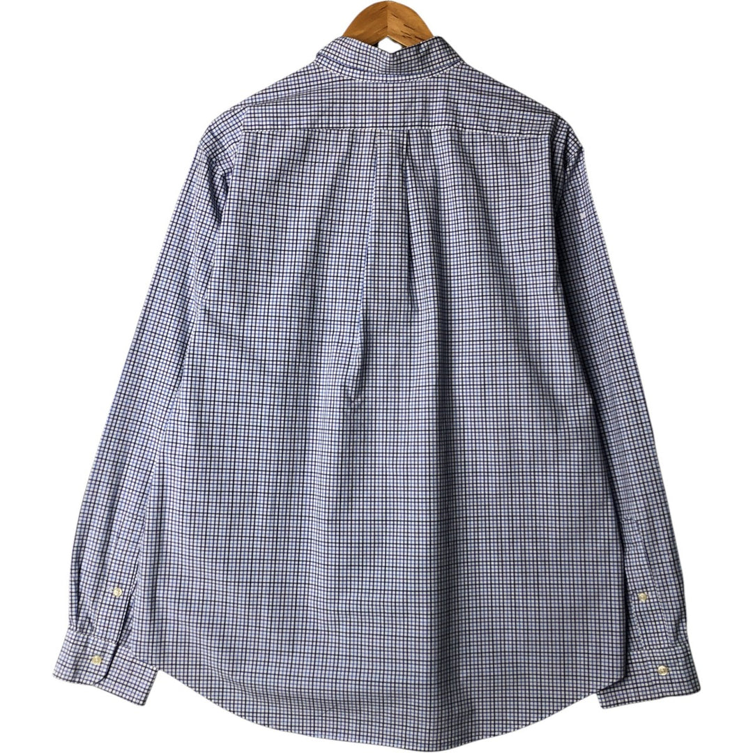Ralph Lauren long sleeve button down check shirt, men's XL size cotton blue type Vintage Second Hand