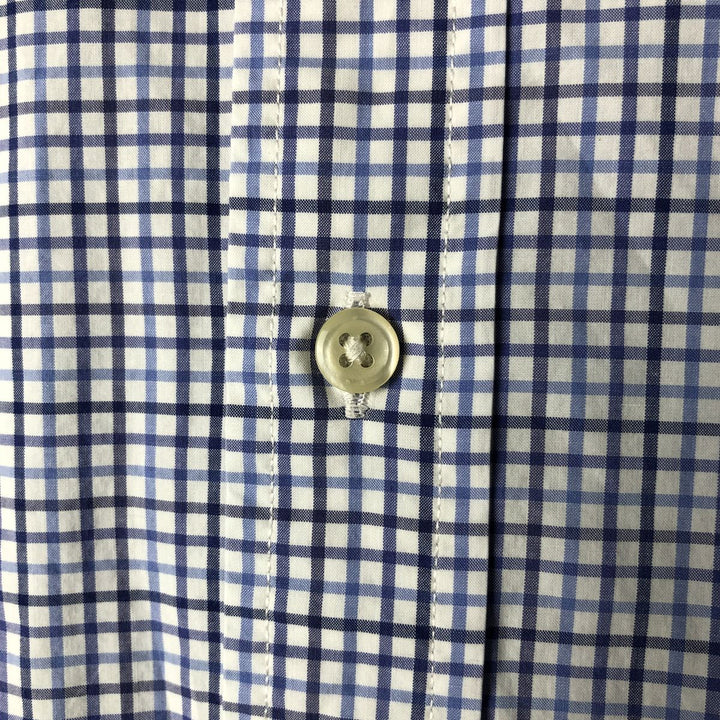 Ralph Lauren long sleeve button down check shirt, men's XL size cotton blue type Vintage Second Hand