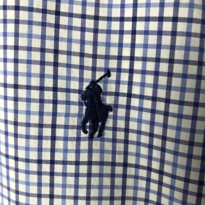 Ralph Lauren long sleeve button down check shirt, men's XL size cotton blue type Vintage Second Hand