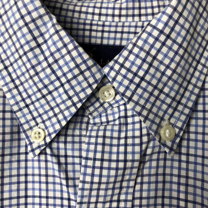 Ralph Lauren long sleeve button down check shirt, men's XL size cotton blue type Vintage Second Hand