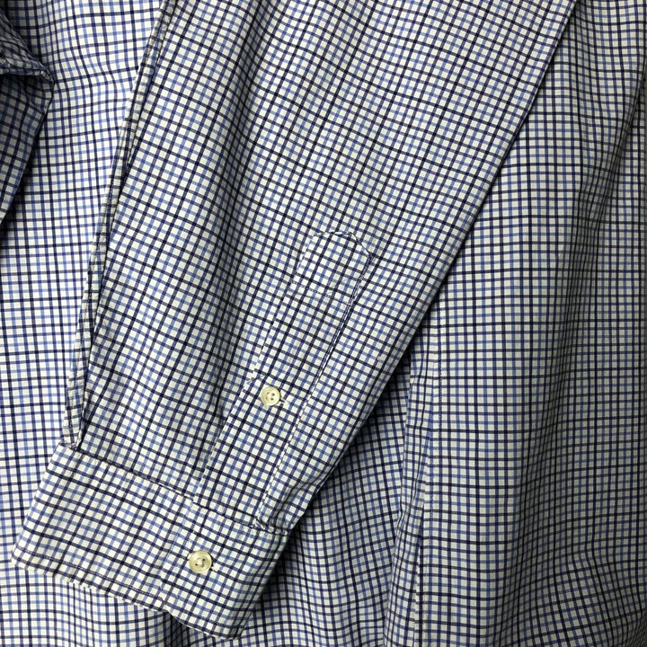 Ralph Lauren long sleeve button down check shirt, men's XL size cotton blue type Vintage Second Hand