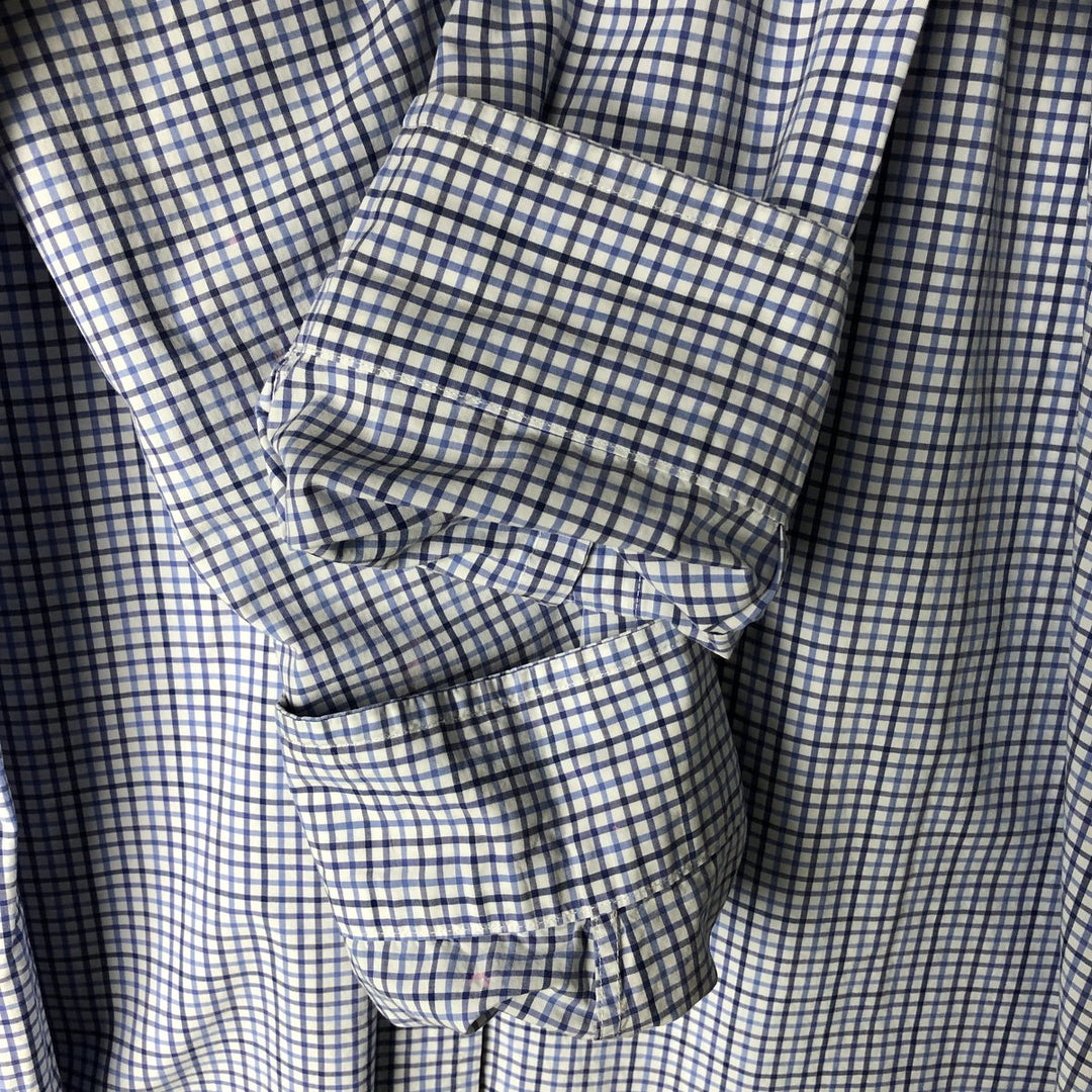 Ralph Lauren long sleeve button down check shirt, men's XL size cotton blue type Vintage Second Hand