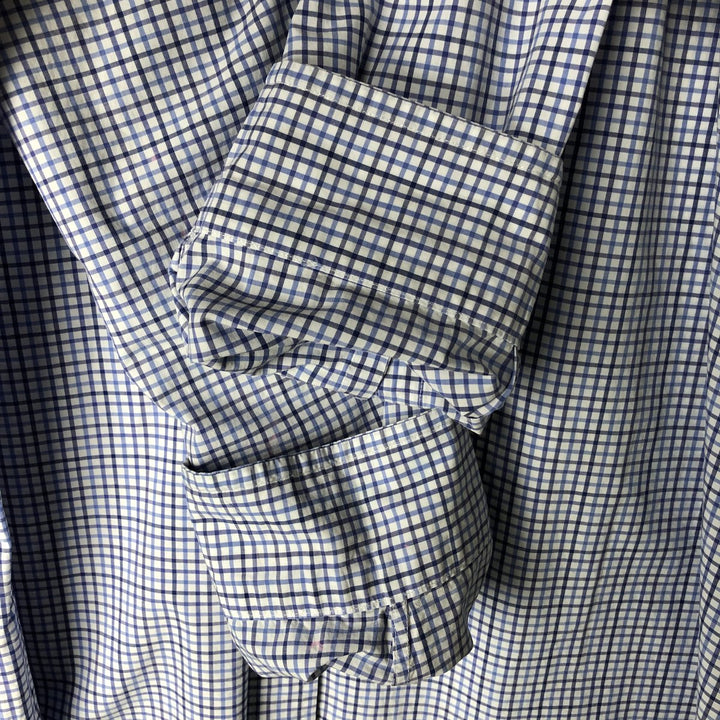 Ralph Lauren long sleeve button down check shirt, men's XL size cotton blue type Vintage Second Hand