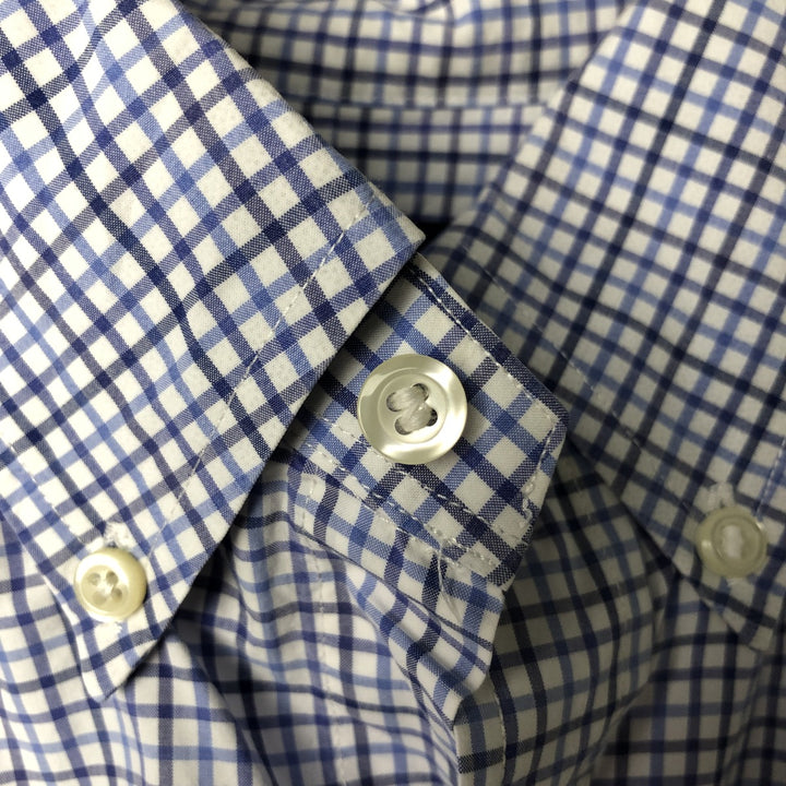 Ralph Lauren long sleeve button down check shirt, men's XL size cotton blue type Vintage Second Hand