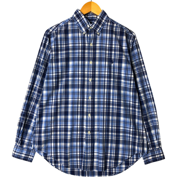 Ralph Lauren Classic Fit Long Sleeve Button Down Check Shirt Men's M cotton blue type Vintage Second Hand