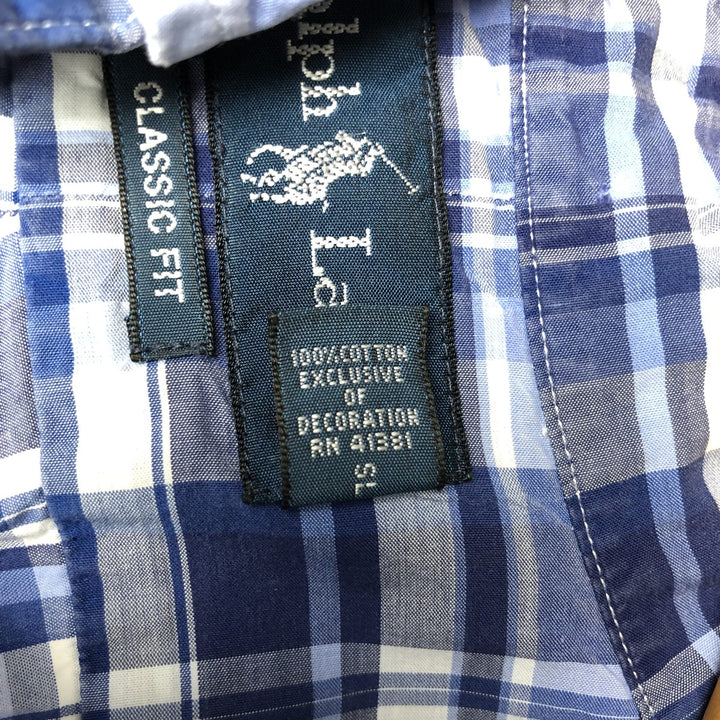 Ralph Lauren Classic Fit Long Sleeve Button Down Check Shirt Men's M cotton blue type Vintage Second Hand
