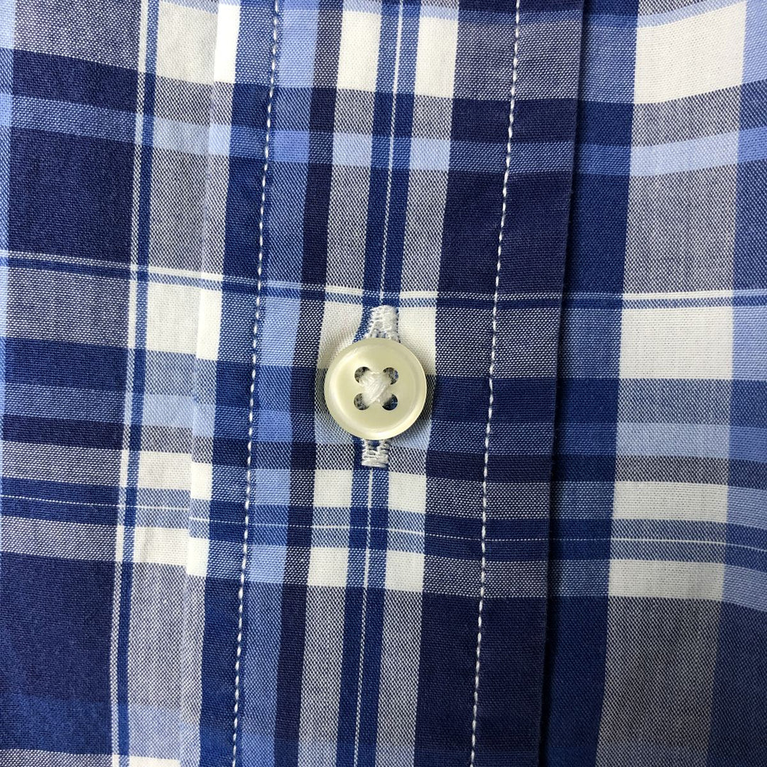 Ralph Lauren Classic Fit Long Sleeve Button Down Check Shirt Men's M cotton blue type Vintage Second Hand