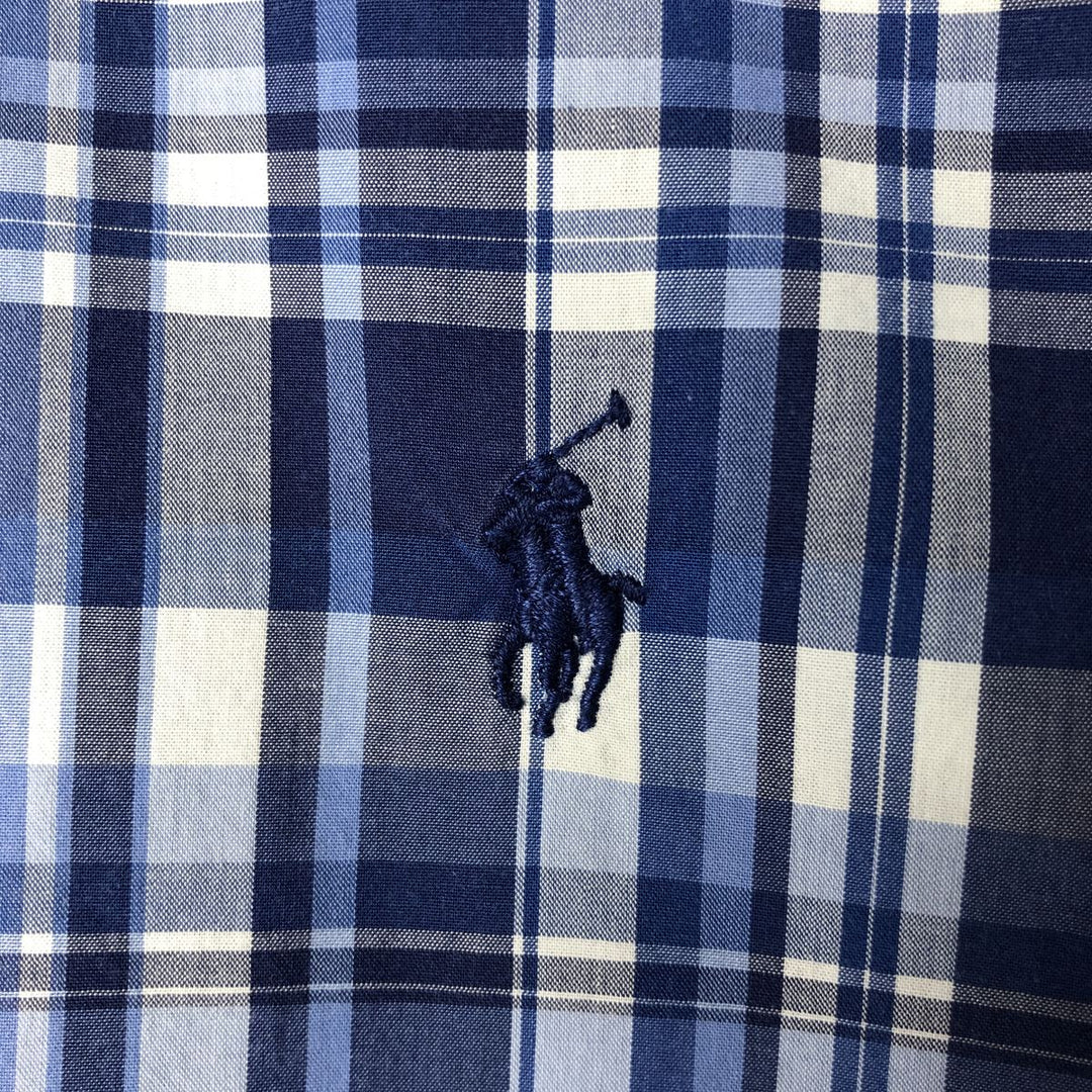 Ralph Lauren Classic Fit Long Sleeve Button Down Check Shirt Men's M cotton blue type Vintage Second Hand
