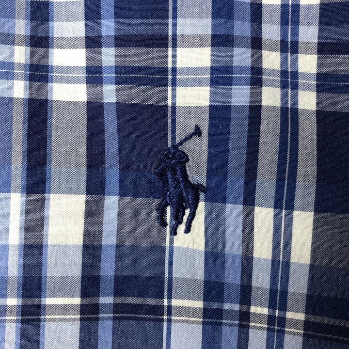 Ralph Lauren Classic Fit Long Sleeve Button Down Check Shirt Men's M cotton blue type Vintage Second Hand
