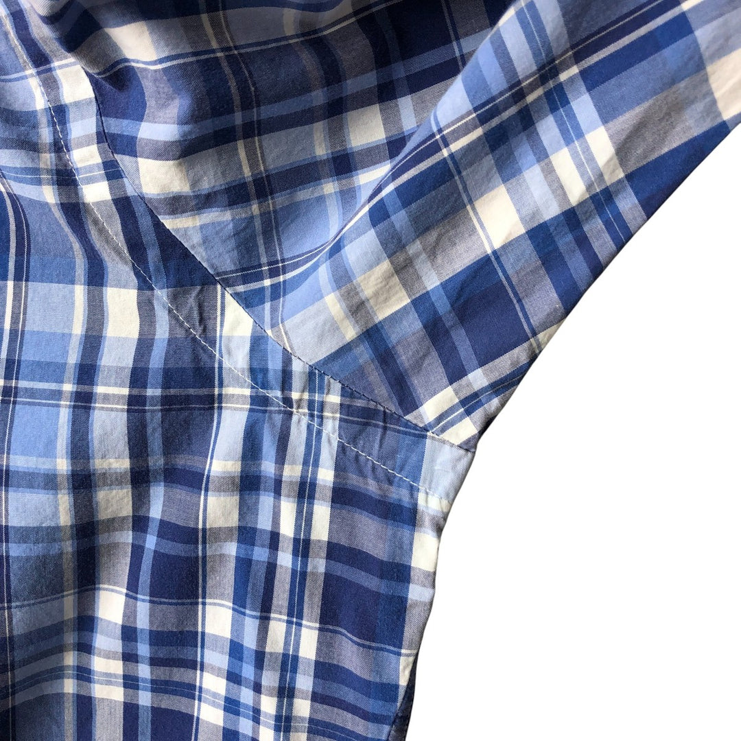 Ralph Lauren Classic Fit Long Sleeve Button Down Check Shirt Men's M cotton blue type Vintage Second Hand