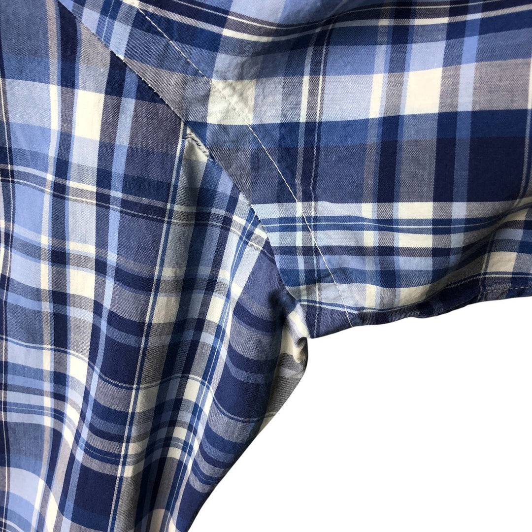 Ralph Lauren Classic Fit Long Sleeve Button Down Check Shirt Men's M cotton blue type Vintage Second Hand