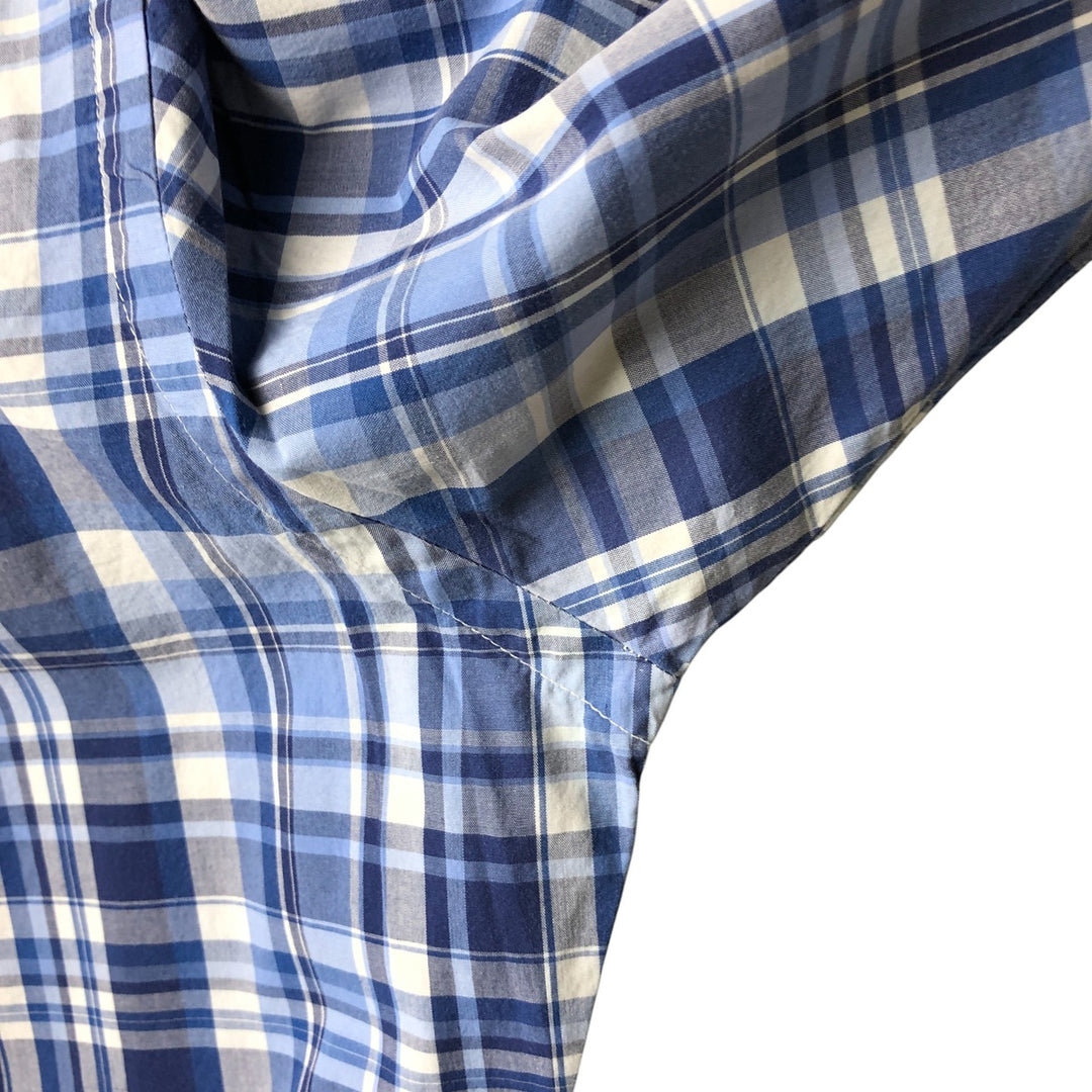 Ralph Lauren Classic Fit Long Sleeve Button Down Check Shirt Men's M cotton blue type Vintage Second Hand