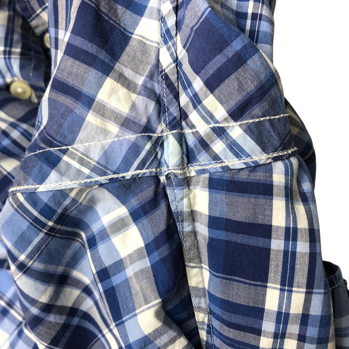 Ralph Lauren Classic Fit Long Sleeve Button Down Check Shirt Men's M cotton blue type Vintage Second Hand