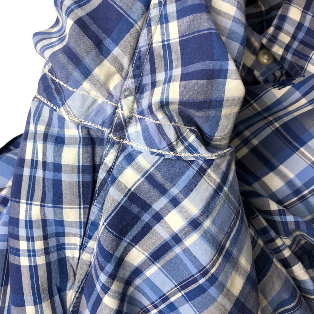 Ralph Lauren Classic Fit Long Sleeve Button Down Check Shirt Men's M cotton blue type Vintage Second Hand