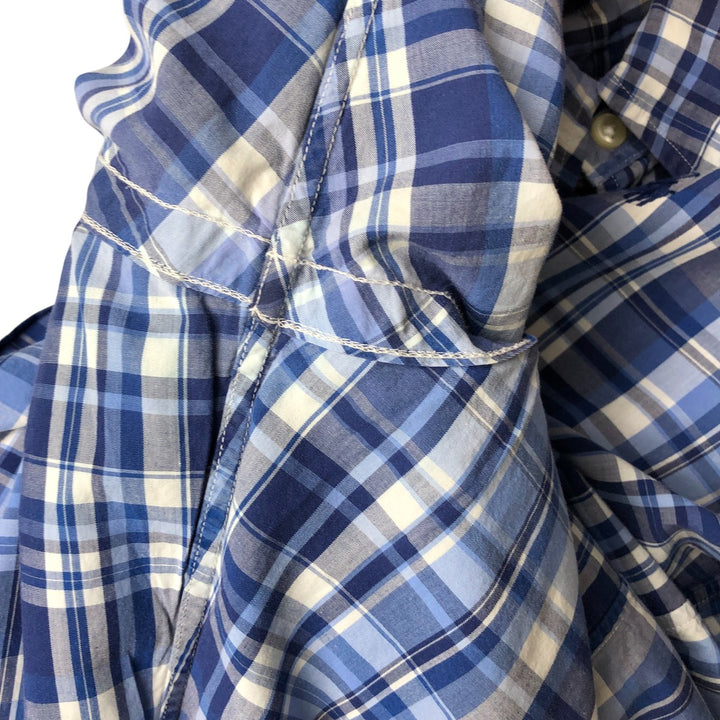 Ralph Lauren Classic Fit Long Sleeve Button Down Check Shirt Men's M cotton blue type Vintage Second Hand
