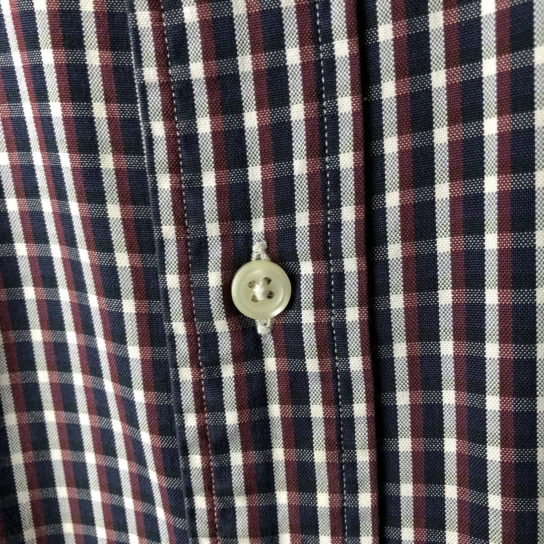 Ralph Lauren YARMOUTH Long Sleeve Button Down Check Shirt Men's XL cotton navy blue type Vintage Second Hand