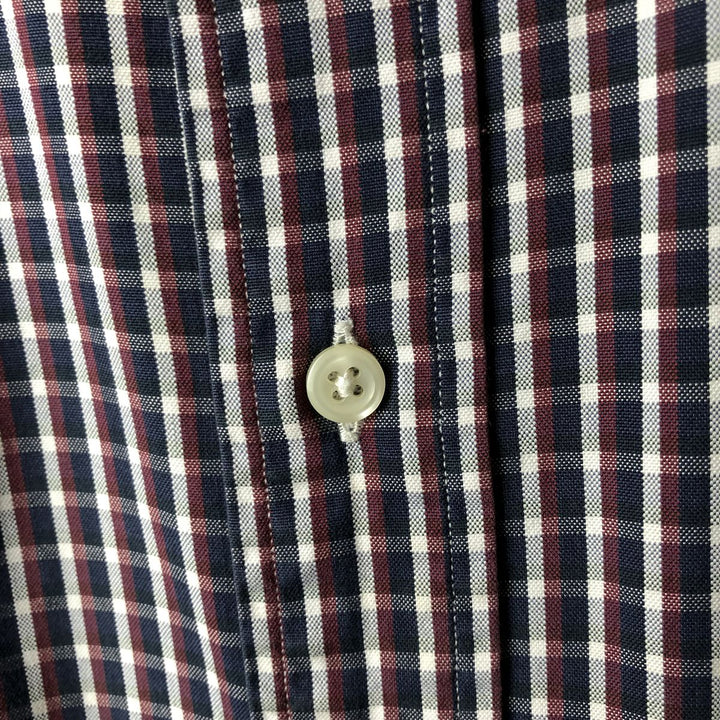 Ralph Lauren YARMOUTH Long Sleeve Button Down Check Shirt Men's XL cotton navy blue type Vintage Second Hand