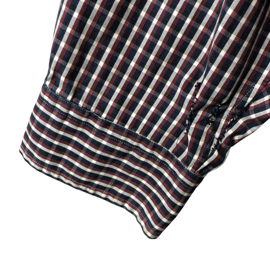 Ralph Lauren YARMOUTH Long Sleeve Button Down Check Shirt Men's XL cotton navy blue type Vintage Second Hand