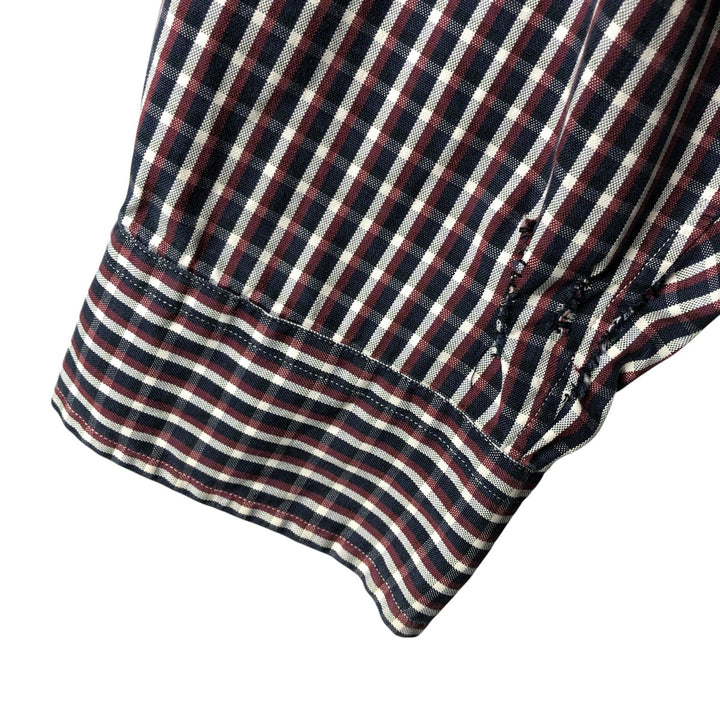 Ralph Lauren YARMOUTH Long Sleeve Button Down Check Shirt Men's XL cotton navy blue type Vintage Second Hand