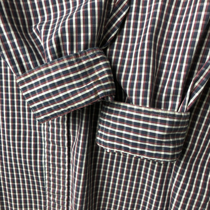 Ralph Lauren YARMOUTH Long Sleeve Button Down Check Shirt Men's XL cotton navy blue type Vintage Second Hand