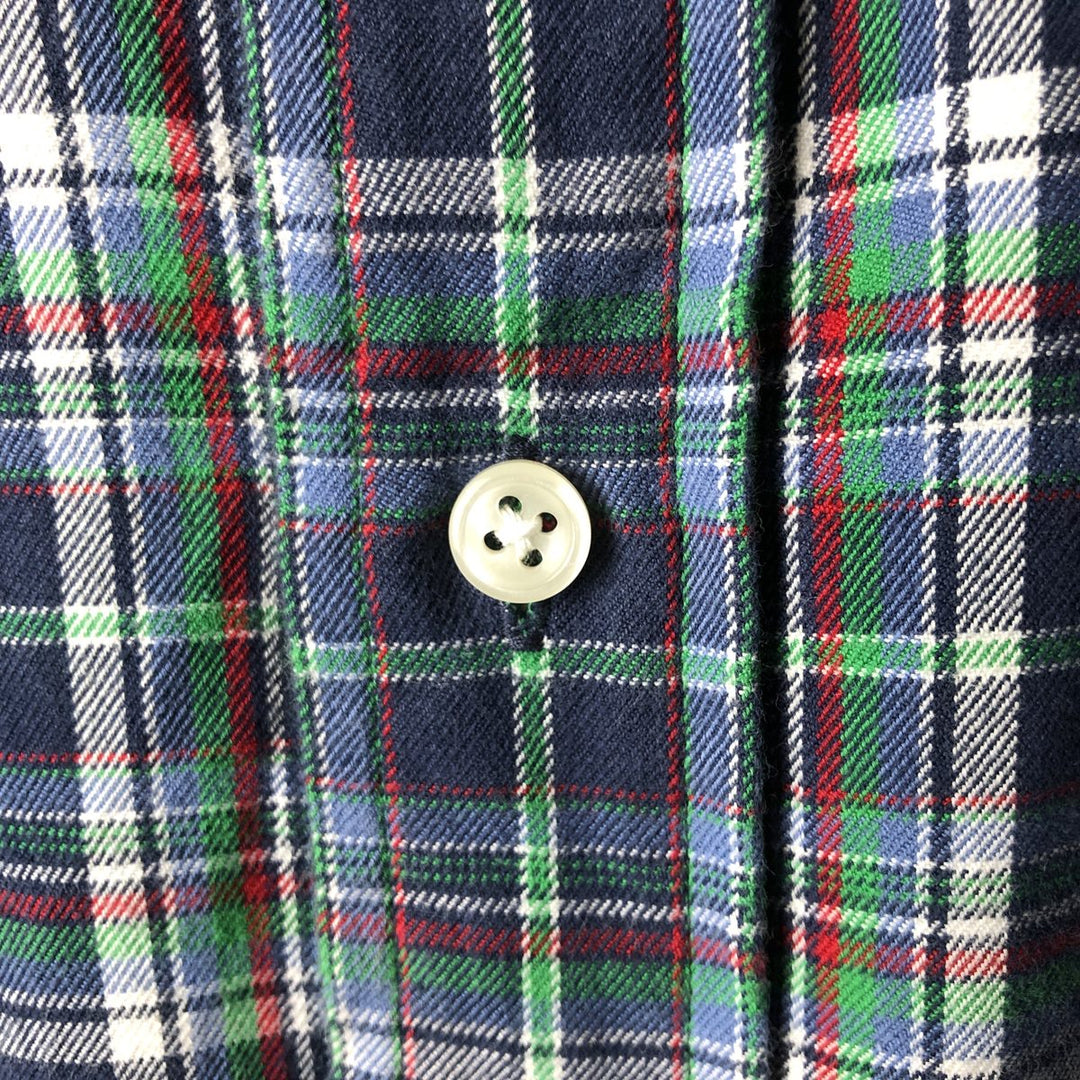Ralph Lauren BLAKE long sleeve button down check shirt, men's XL size cotton navy blue type Vintage Second Hand