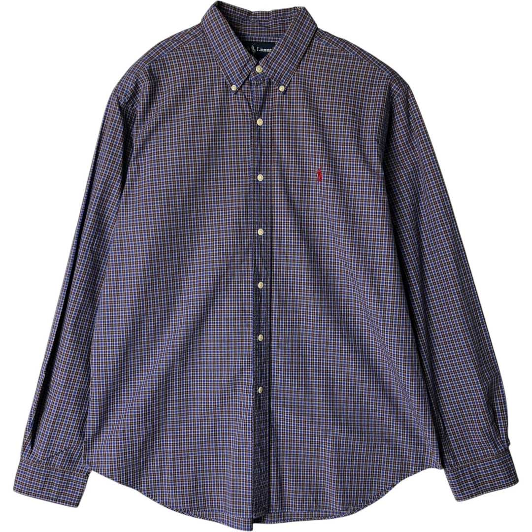 Ralph Lauren Classic Fit Long Sleeve Button Down Check Shirt Men's XL cotton blue type Vintage Second Hand
